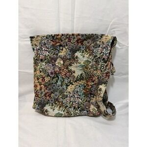Vintage Cottagecore Grannycore Floral Tapestry Shoulder Sling Bag
